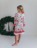 Kids Christmas Flower Stripe Ruffle Lace Holiday Lounge Gown