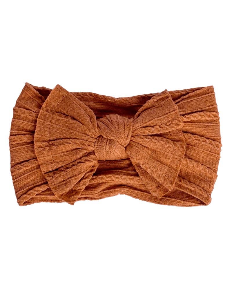 Solid Knit Nylon Headband - Camel