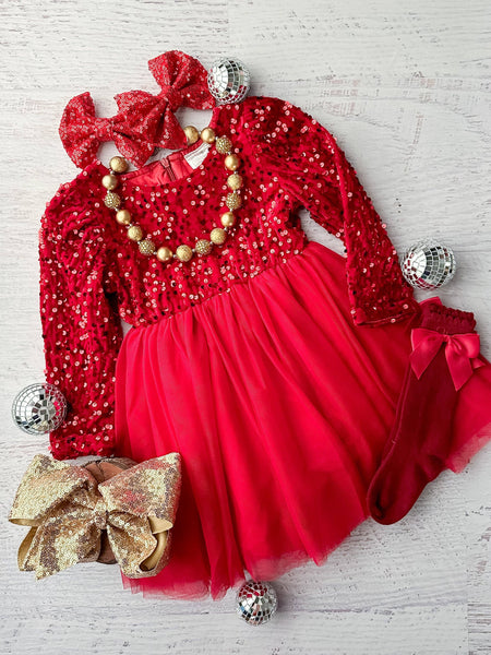 Red Sequin & Tulle Dress – Poppies & Lace