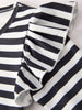 Halloween Black and White Striped Print Girls Dress