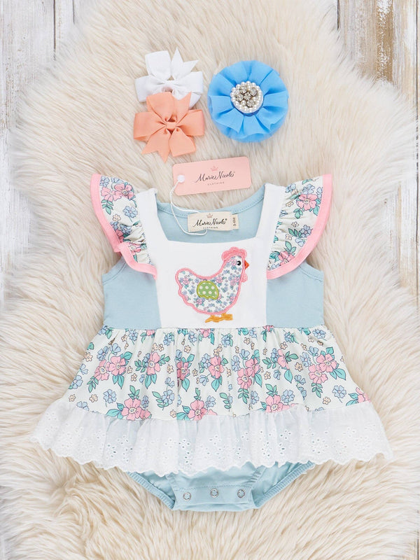 Floral Chicken Lacy Ruffle Bubble