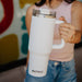 White 40 Oz Tumbler Cup with Handle
