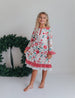 Kids Christmas Flower Stripe Ruffle Lace Holiday Lounge Gown