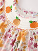 Halloween & Thanksgiving Pumpkin Embroidery Smack Floral Baby Girl Dress