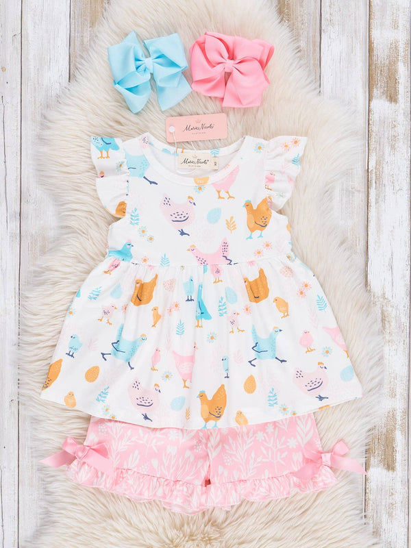Bright Chicken Ruffle Outfit