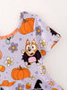 Halloween Cartoon Girls Pumpkin Print Milk Silk Dress