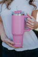 Rose Pink Insulated Tumbler Cup w/ Handle