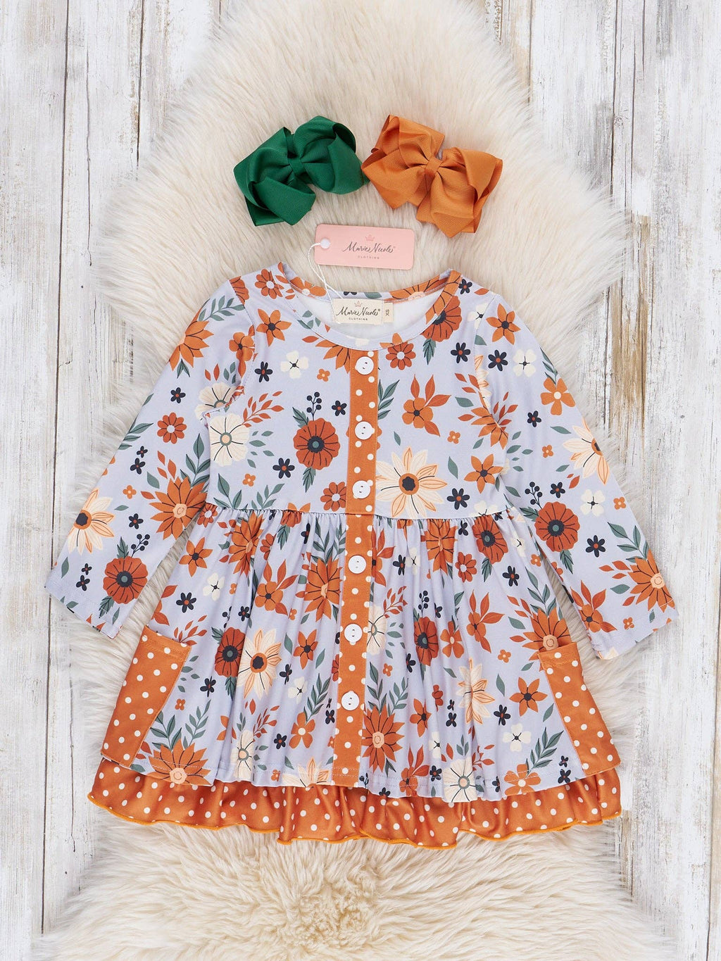 Chrysanthemum Fields Ruffle Dress