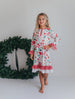 Kids Christmas Flower Stripe Ruffle Lace Holiday Lounge Gown