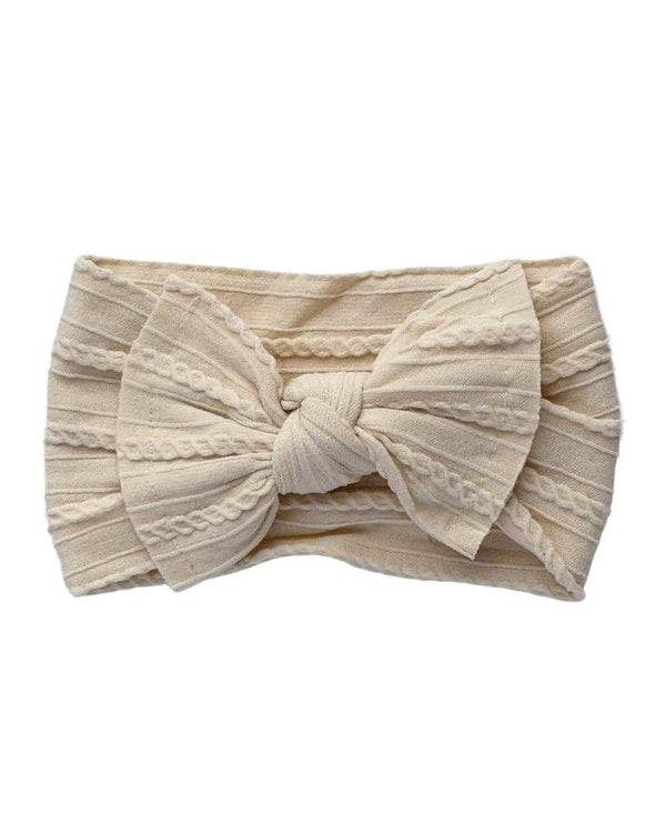 Solid Knit Nylon Headband - Vintage Ivory