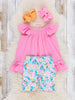 Ruffle Top & Biker Shorts Outfit - Bed of Roses