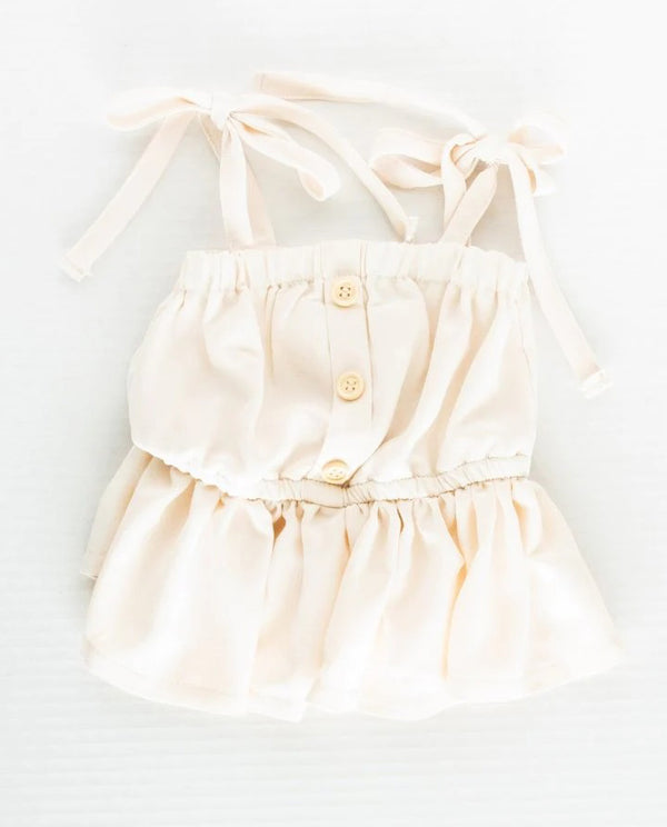 Ivory Tie Peplum Top