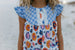 Girls Blue Check Flower Power Spring Summer Short Set