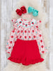 Strawberry Rows Smocked Outfit