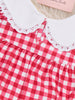 Gingham Berry Charm Embroidered Bubble Romper