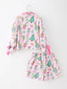 Christmas Girls Holiday Figure Bow Pajama Set
