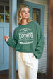 GRISWOLD & CO Mid Cropped Graphic Sweatshirt- Heather Forest