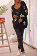 Floral Knit Open Front Cardigan