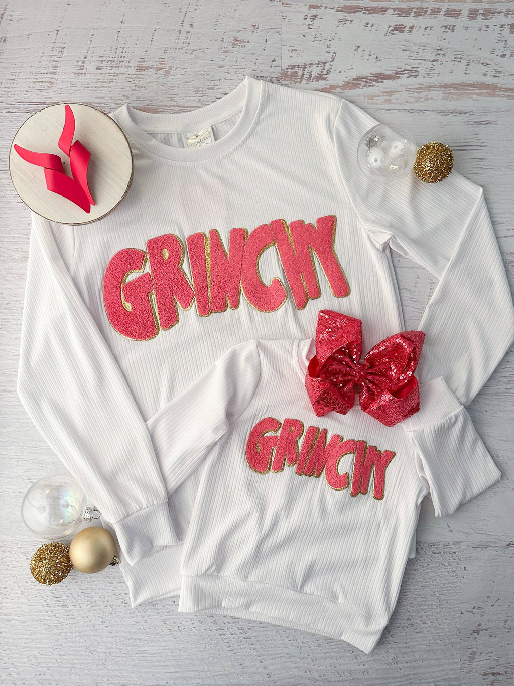 Mommy & Me Grinchy Chenille Sweatshirt