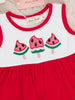 Watermelon Fun Embroidered Cotton Ruffle Outfit