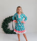 Kids Pink Teal Christmas Holiday Nutcracker Lace Lounge Gown