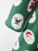Christmas Girls Santa & Green Holiday Print Twirl Dress