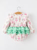 Fall Floral Ruffle Bow Baby Girl Bubble Romper