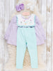 Country Chicken Striped Embroidered Outfit