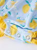 Summer Lemon Floral Print Girl Sleeveless Ruffle Romper