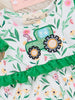 Floral Tractor Embroidered Ruffle Bubble Romper