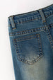 Straight cut denim pants with adjustable waistband. PNG60327 SOL