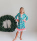 Kids Pink Teal Christmas Holiday Nutcracker Lace Lounge Gown