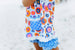 Girls Blue Check Flower Power Spring Summer Short Set