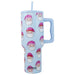 Pink Santa Hats Blue Tumbler