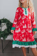 Kids Santa Sled Polka Dot Christmas Ruffle Lounge Play Gown