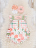 Peaches & Green Gingham Ruffle Bubble
