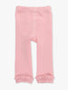 Girls Pink Footless Ruffle Tights