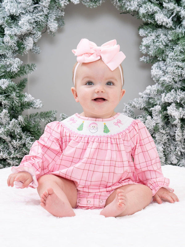 Plaid Christmas Delight Smocked Romper