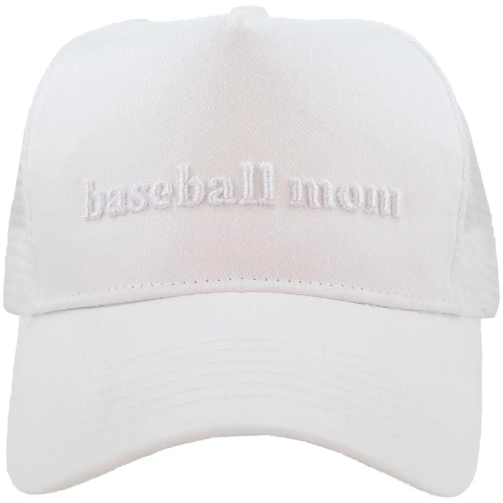 White on White Baseball Mom Hat