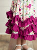 Plum Floral Ruffle Maxi Dress