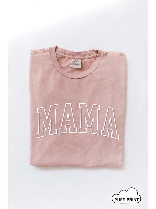 Mama Mineral Wash Tee- Pink