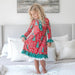 Red/Green Christmas Tree Ruffle Lounge Gown