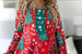 Red/Green Christmas Tree Ruffle Lounge Gown