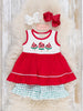 Watermelon Fun Embroidered Cotton Ruffle Outfit