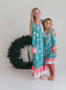 Women's Pink Teal Christmas Holiday Nutcracker Lounge Gown