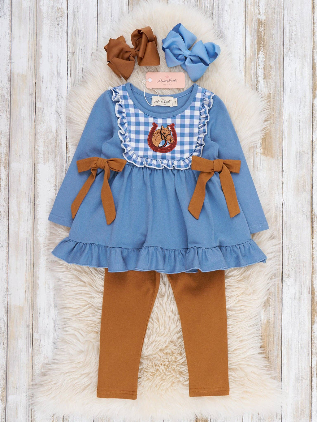 Lucky Horse Embroidered Ruffle Outfit