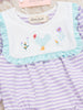 Country Chicken Striped Embroidered Bubble