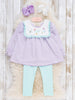 Country Chicken Striped Embroidered Outfit