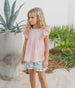 Girls Blush Pastel Floral Ruffle Spring Easter Short Set