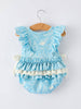 Spring Ocean Girls Romper Bow Ruffle